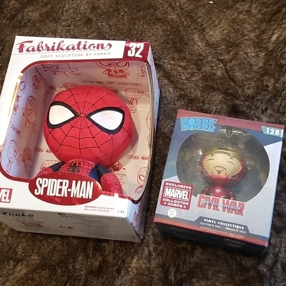 Set of Dorbz Iron Man and Fabrikations Spider Man